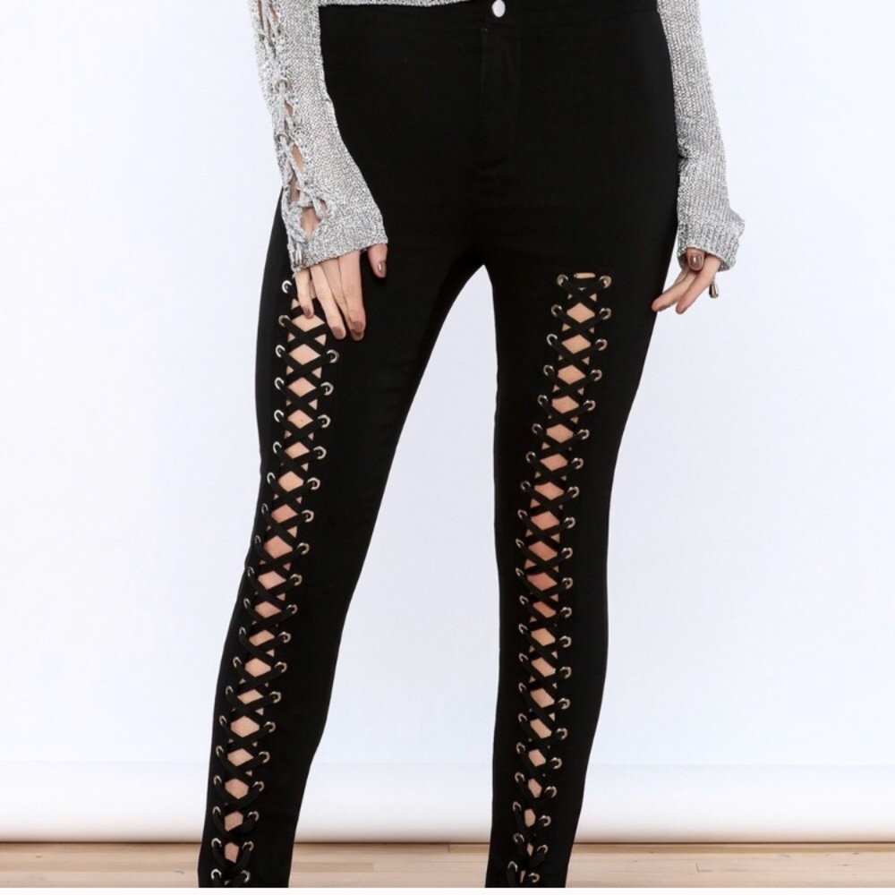 Lace up pants